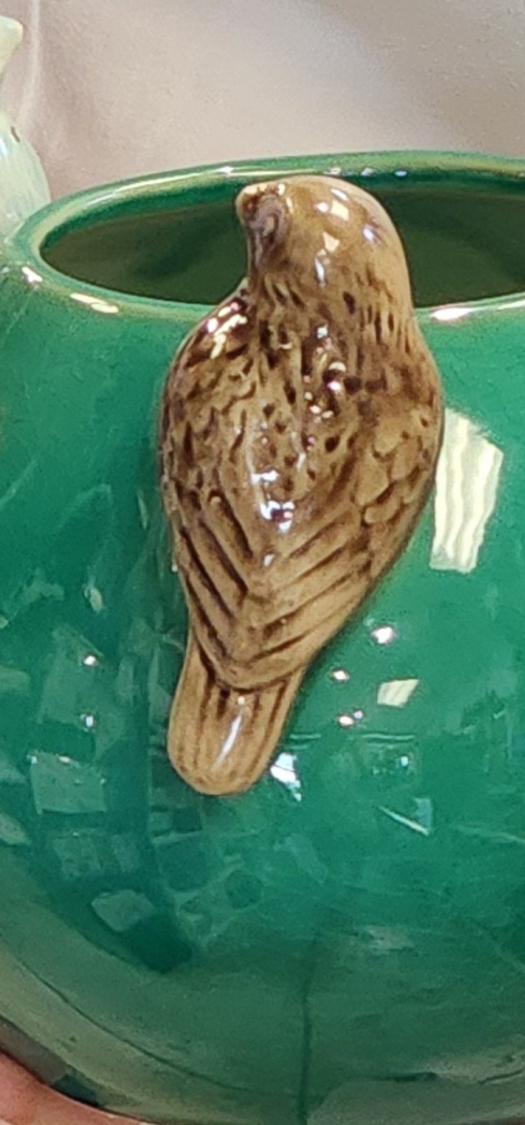 Christiana Bird Vase in Forest Green