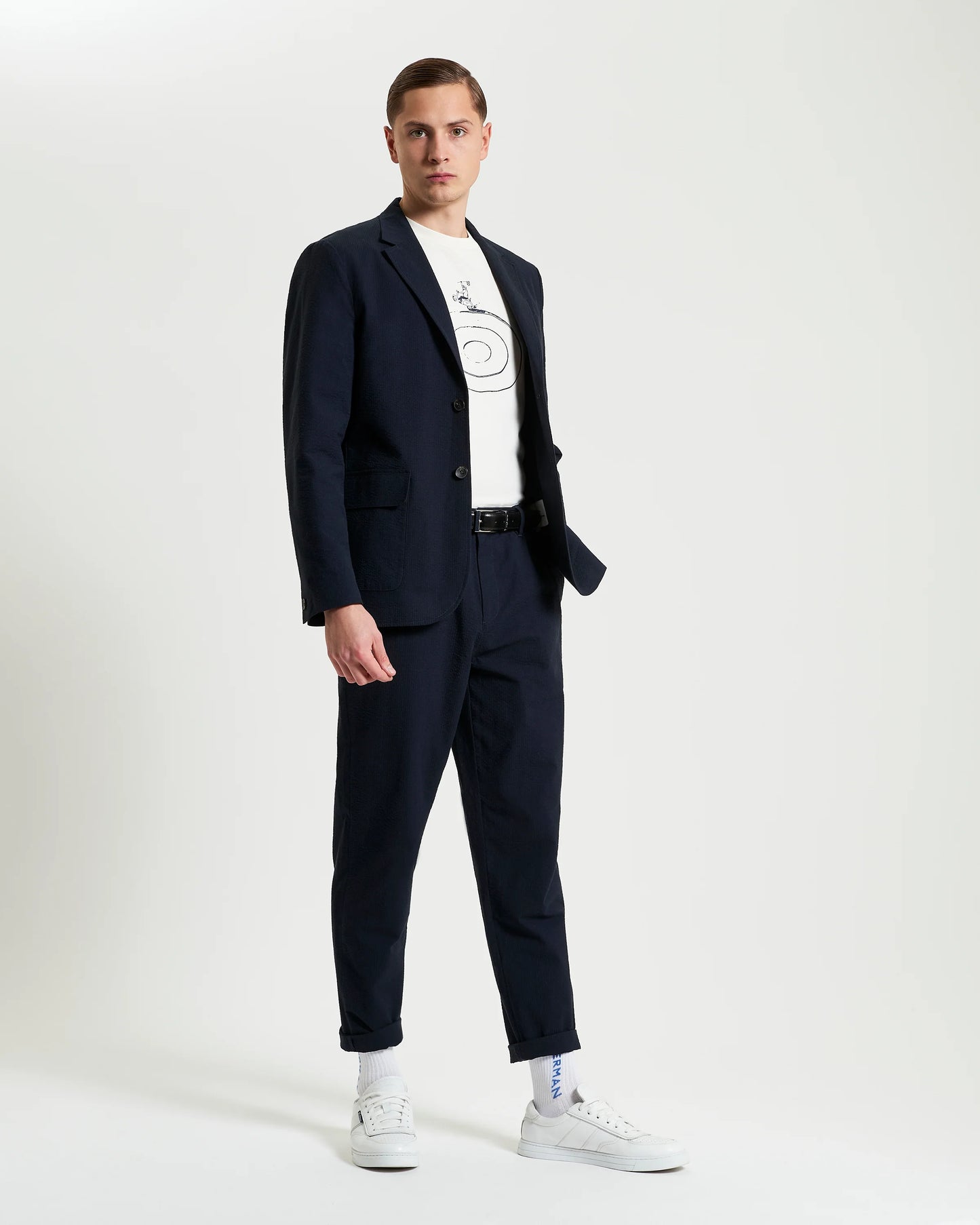 Ben Sherman Seersucker Blazer - Midnight