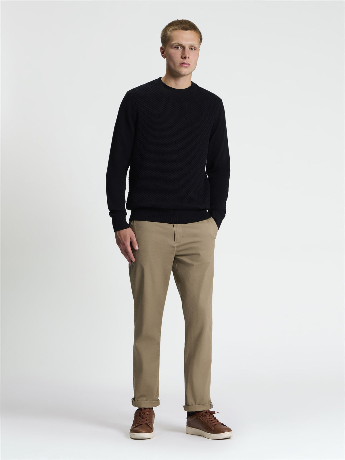Ben Sherman Textured Front Crew Neck