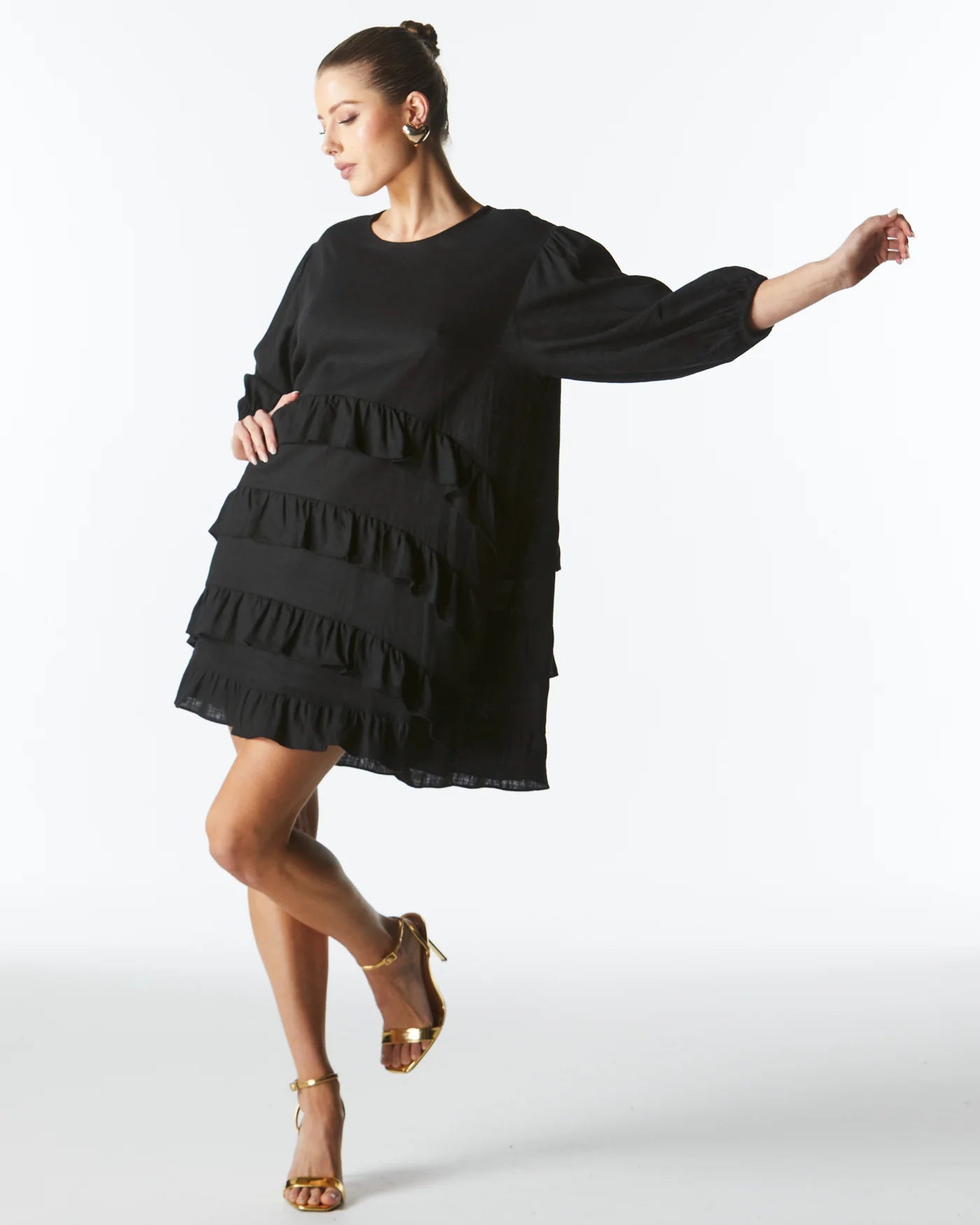 Fate & Becker Midsummer Ruffle Long Sleeve Mini Dress