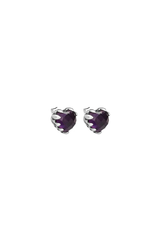 Stolen Girlfriends Club Love Claw Earrings - Silver/Amethyst