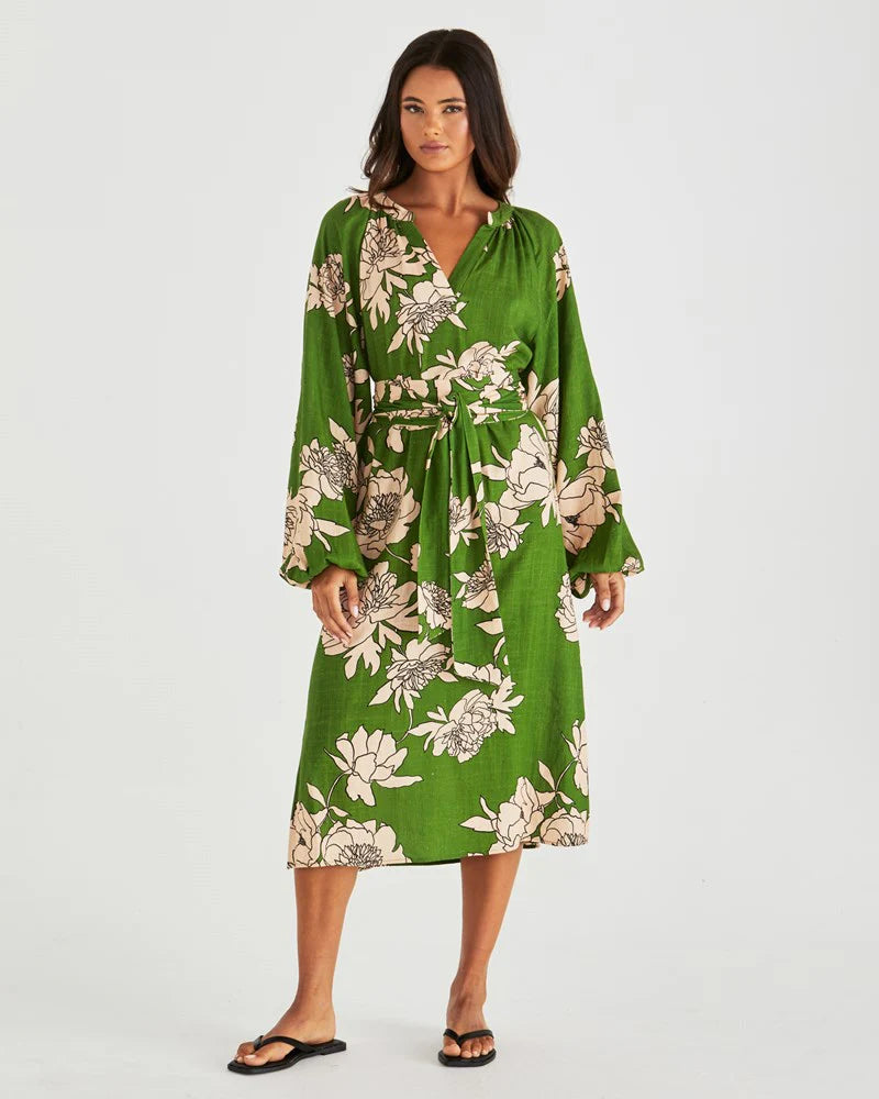 Sass Jana Obi Belt Dress in Moonflower and in Wild Orchid