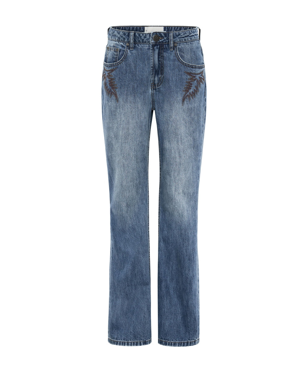 One Teaspoon Westland Motif Charlie Slim Bootcut Blue Jean