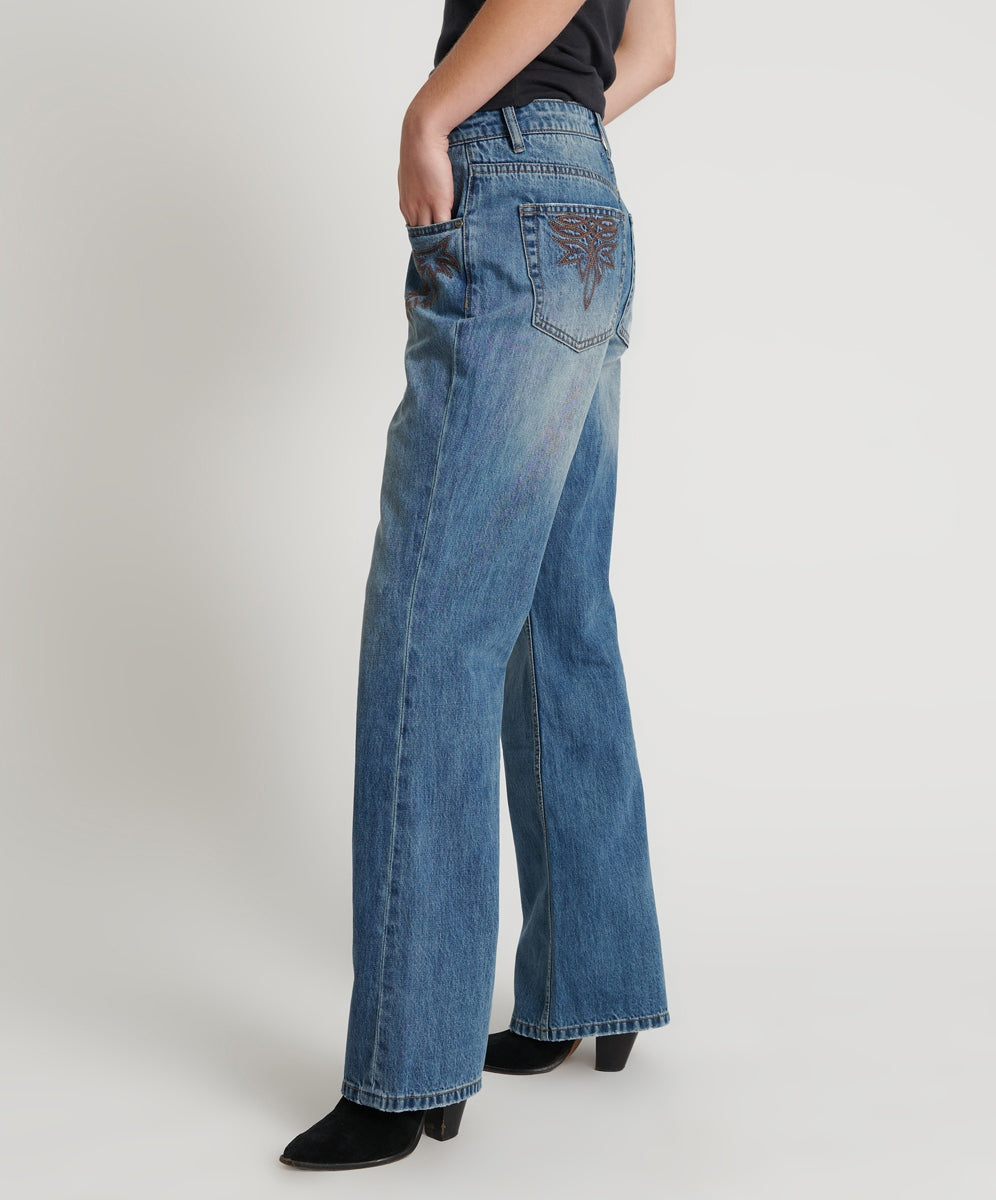 One Teaspoon Westland Motif Charlie Slim Bootcut Blue Jean