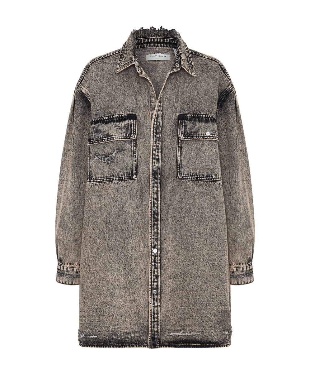 One Teaspoon Rust Denim Shirt Dress