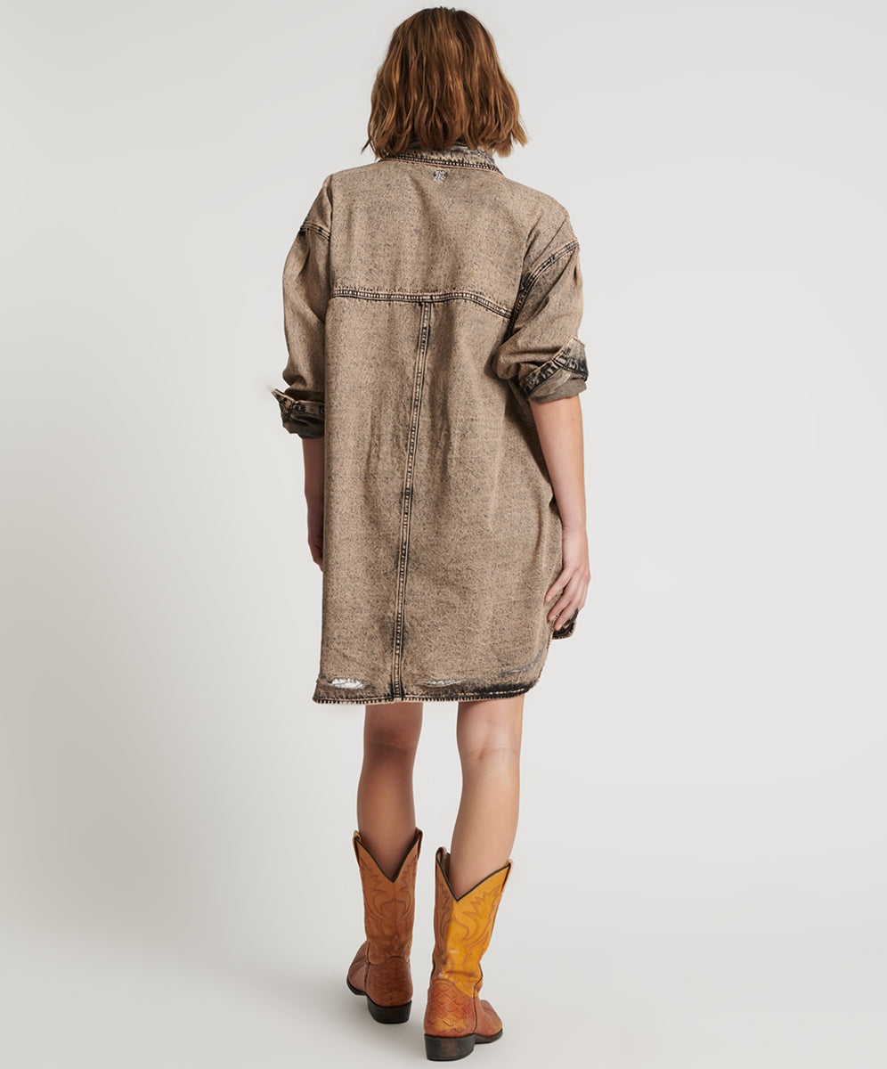One Teaspoon Rust Denim Shirt Dress