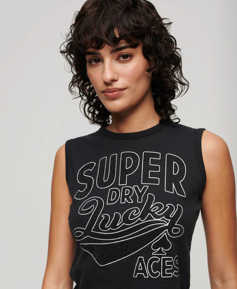 Superdry Retro Embellished Slim Vest