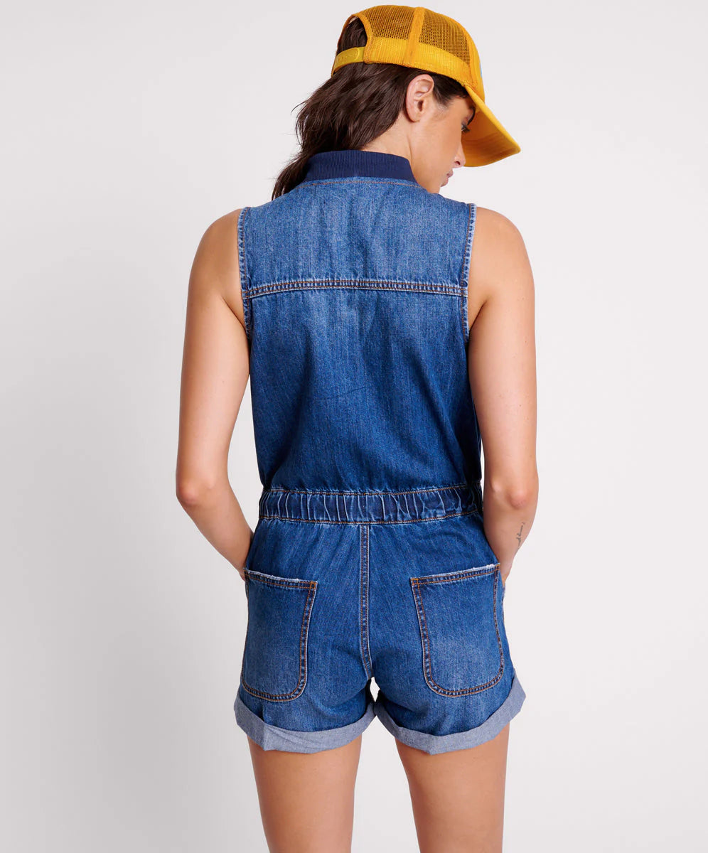 One Teaspoon Bluemoon Lilly Sporty Denim Jumpsuit