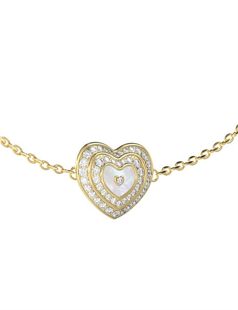 Guess Mother of Pearl Mini Heart Bracelet