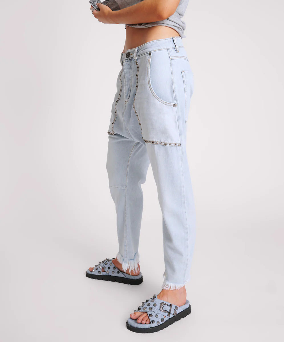 One Teaspoon Hustler Studded Sinners Drop Crotch Jeans
