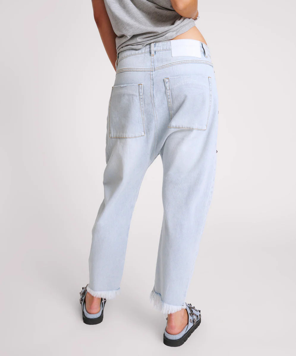 One Teaspoon Hustler Studded Sinners Drop Crotch Jeans