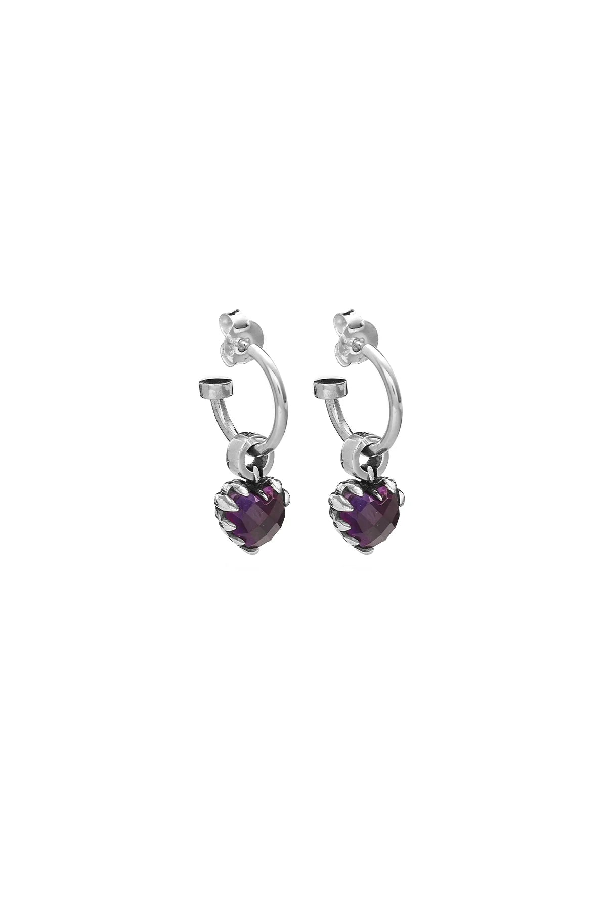 Stolen Girlfriends Club Love Anchor Earring - Silver/Amethyst