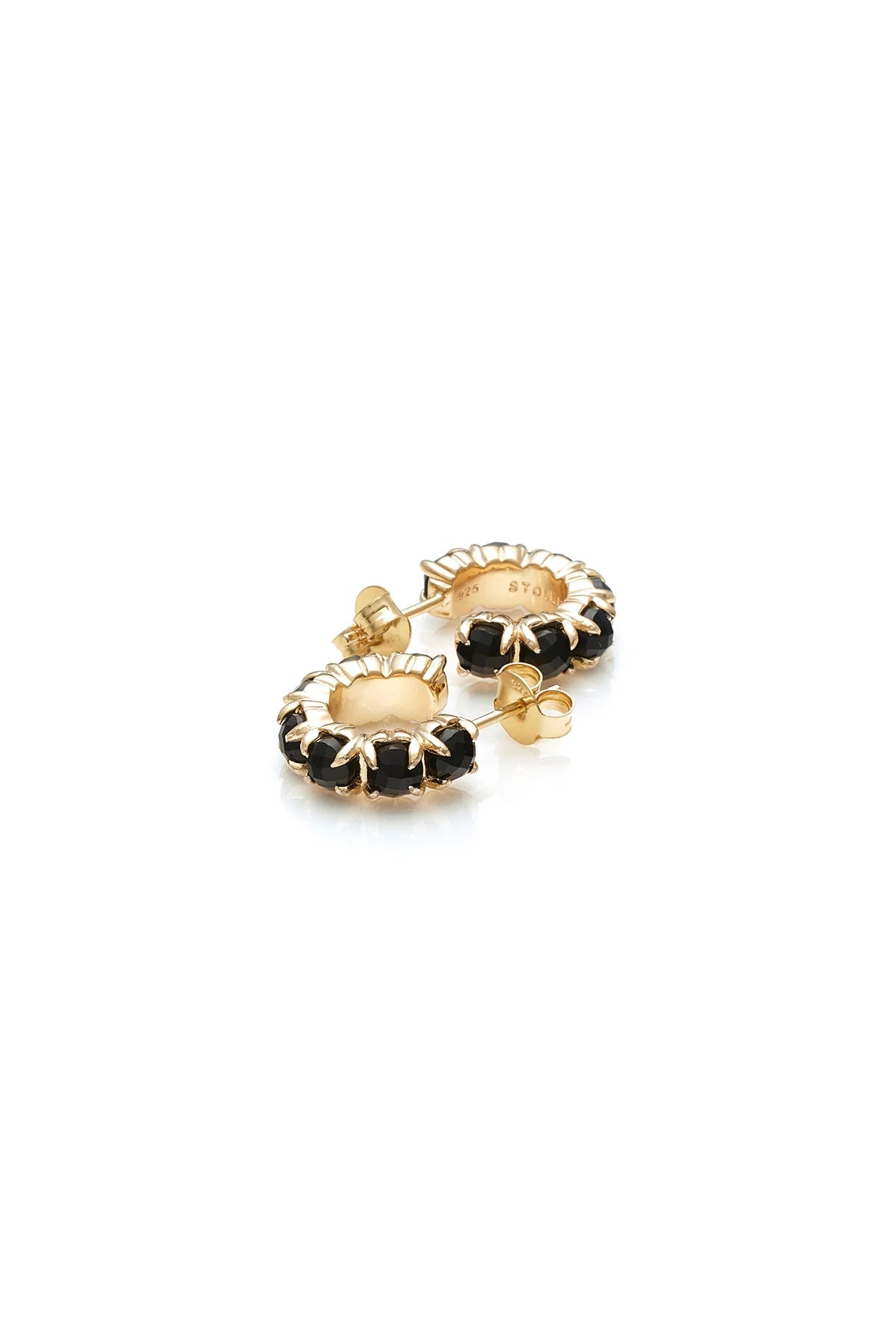 Stolen Girlfriends Club Halo Cluster Earrings - Gold Plated - Onyx