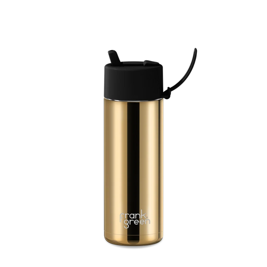 Frank Green 20oz SSC Reusable Bottle Shadow Chrome with Flip Straw Lid
