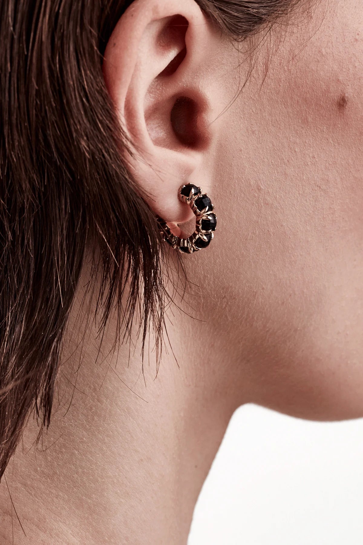 Stolen Girlfriends Club Halo Cluster Earrings - Gold Plated - Onyx