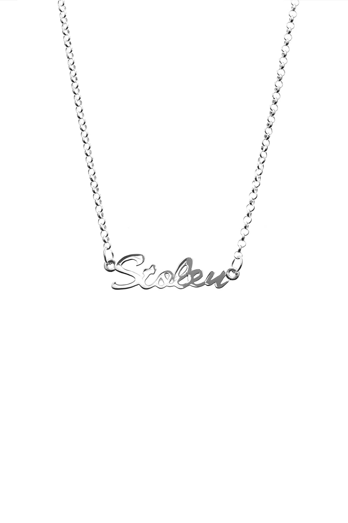 Stolen Girlfriends Club Script Necklace Silver