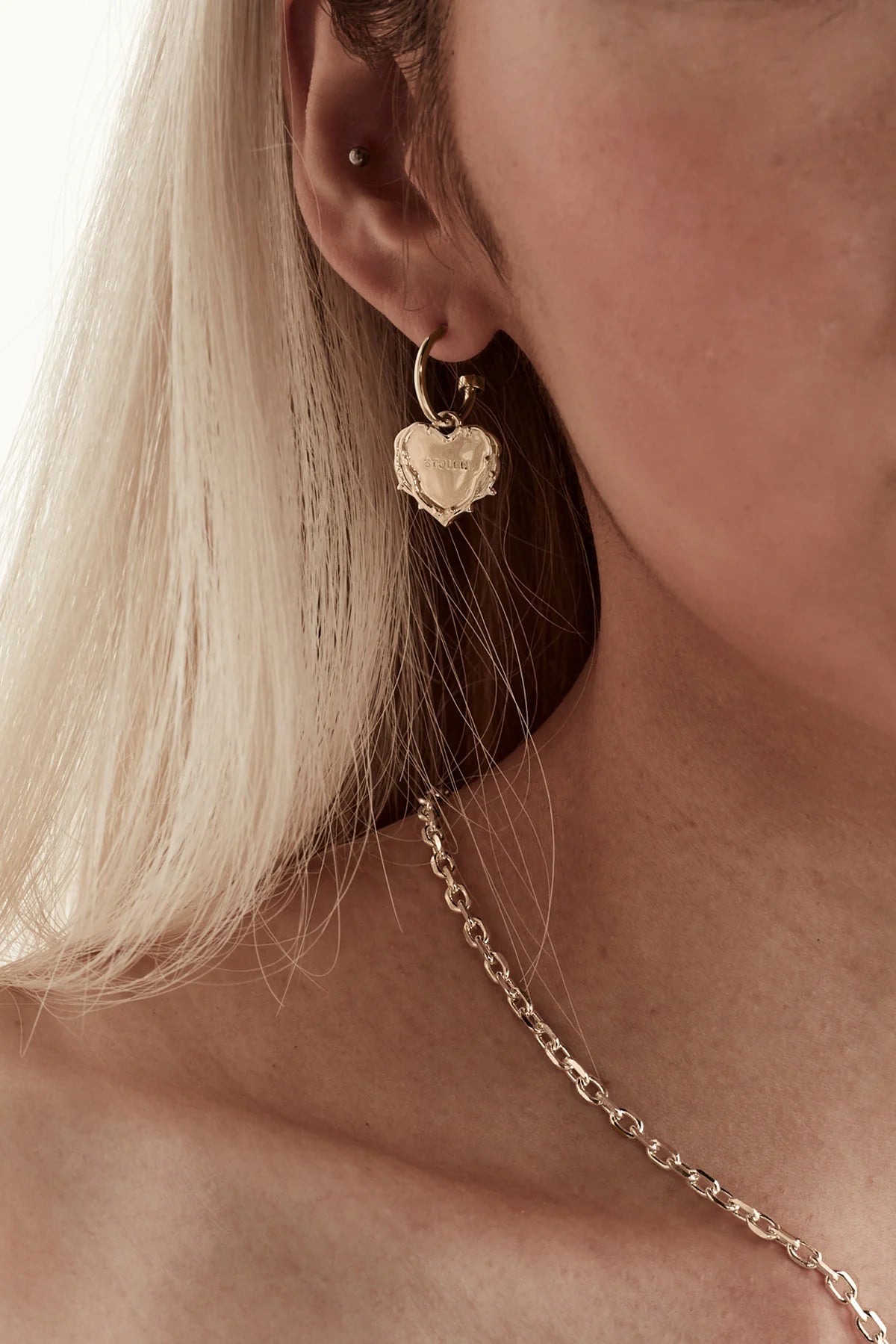Stolen Girlfriends Club Thorned Heart Anchor Sleepers 18k Gold Plated