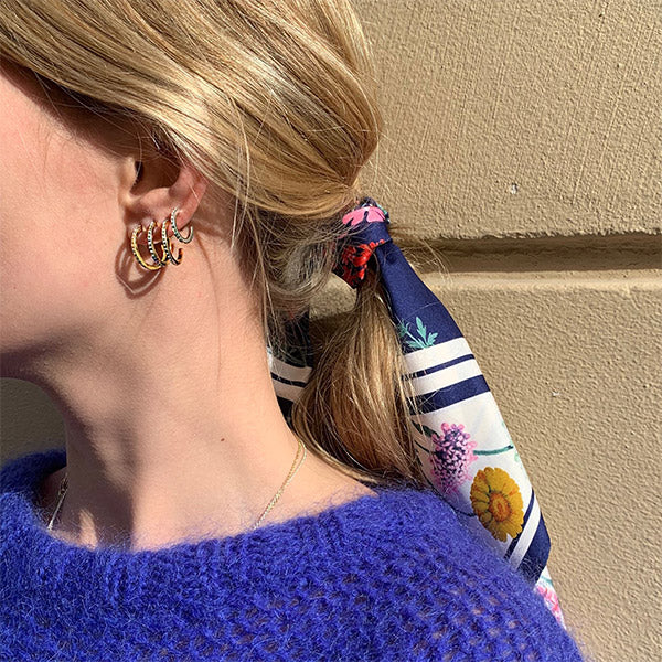 Pilgrim Roberta Crystal Semi-Hoop Earrings