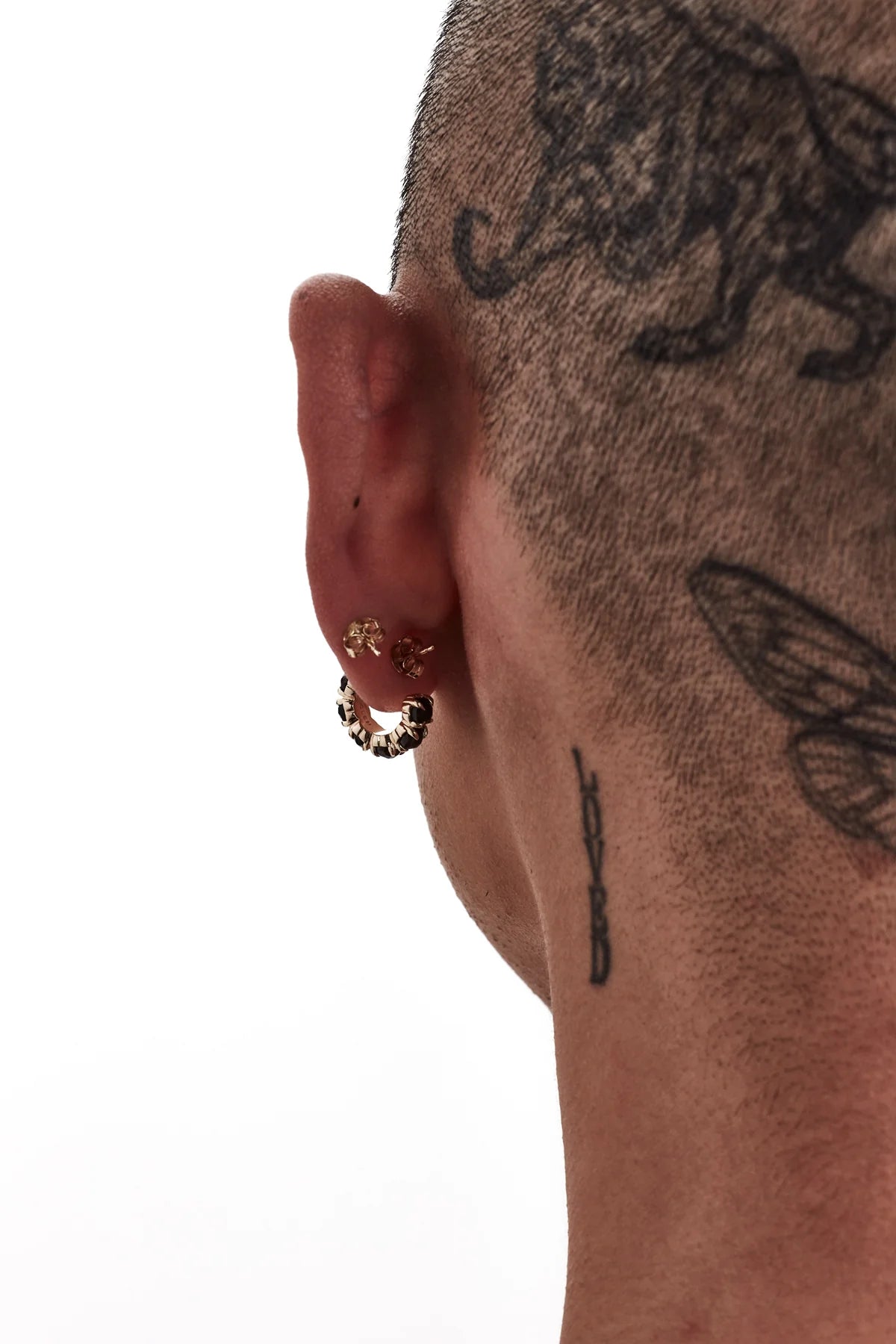 Stolen Girlfriends Club Halo Cluster Earrings - Gold Plated - Onyx