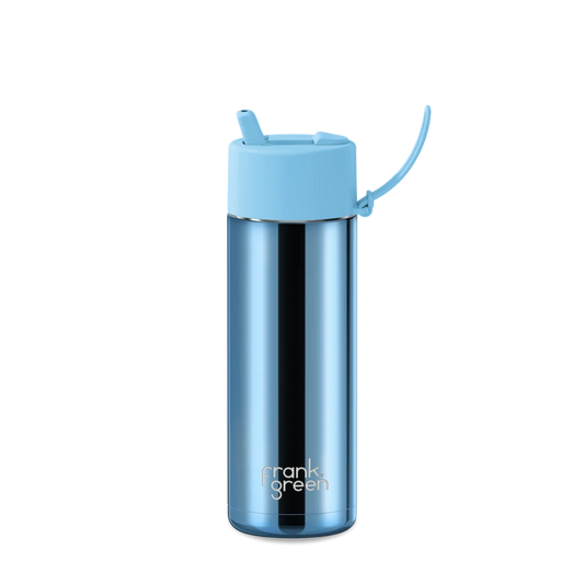 Frank Green 20oz SSC Reusable Bottle Shadow Chrome with Flip Straw Lid
