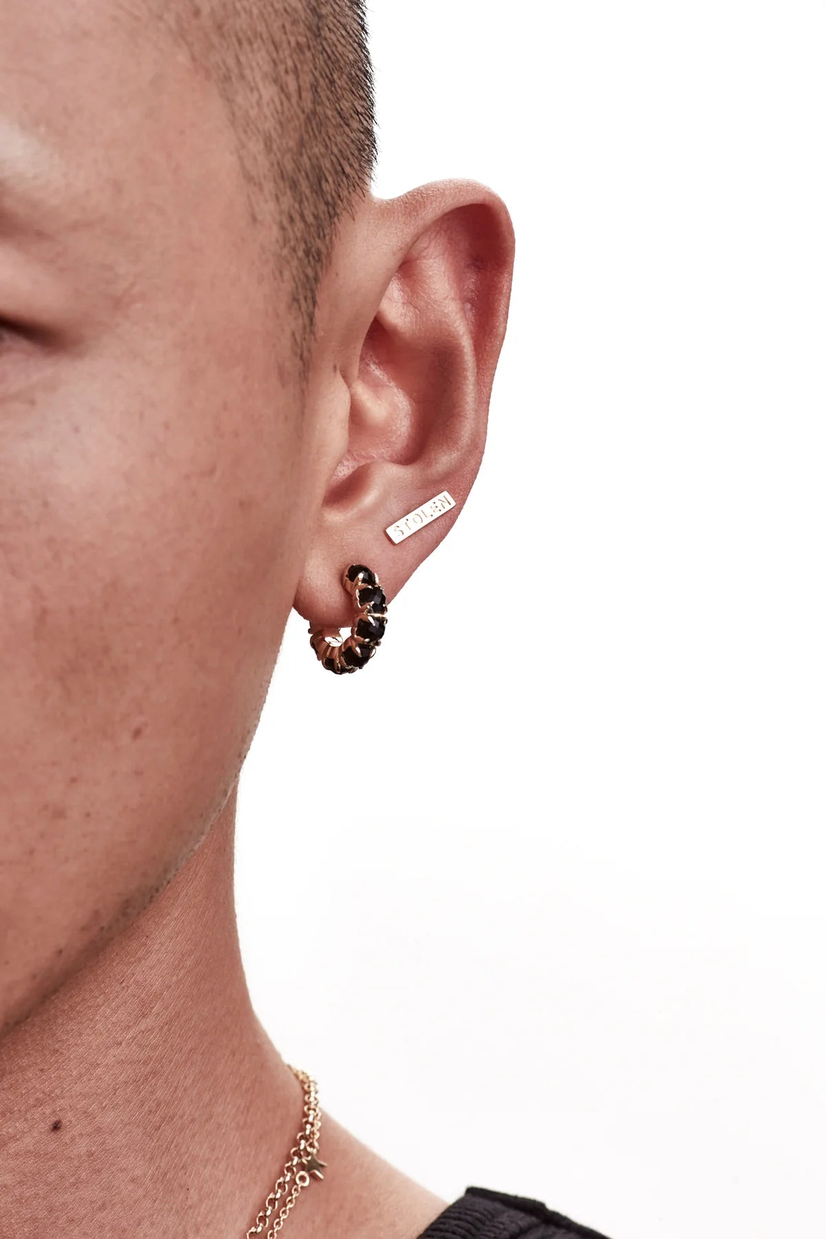 Stolen Girlfriends Club Halo Cluster Earrings - Gold Plated - Onyx