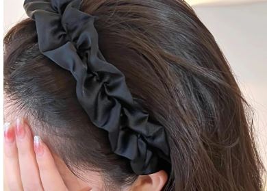 Stella+Gemma Gathered PU Black Headband