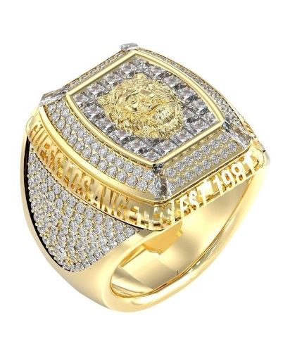 Guess Lion Pave Signet Ring
