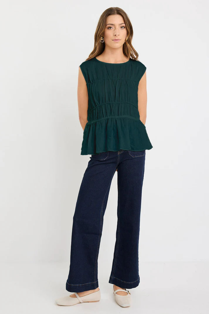 Stories Be Told Context Forest Ramie Relaxed Sleeveless Top