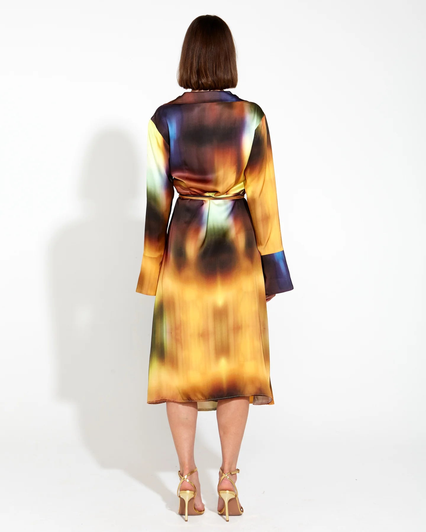 Fate+Becker Orbit Satin Wrap Midi Dress