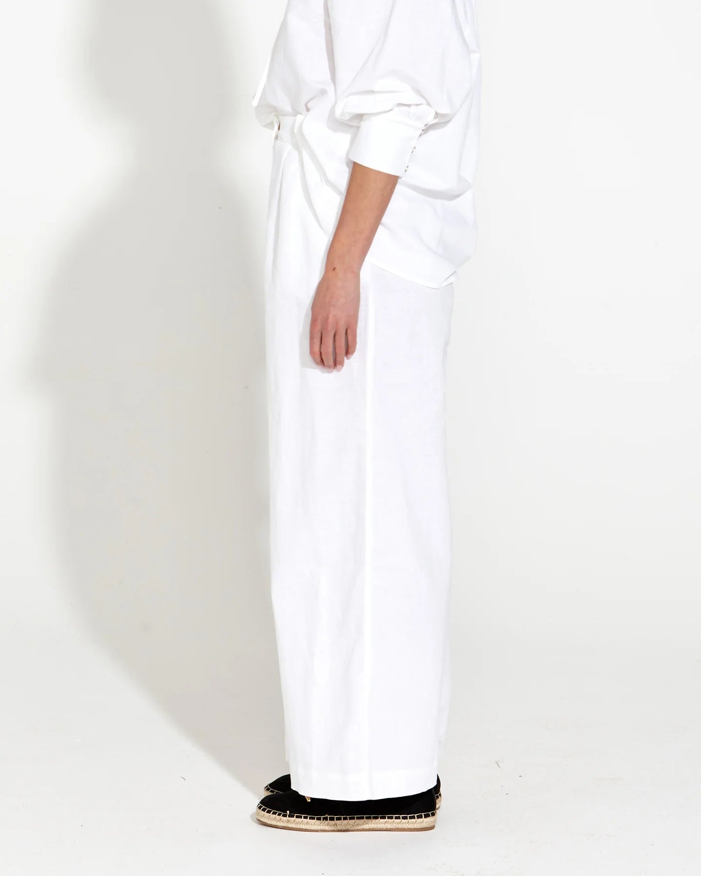 Fate+Becker Heritage Linen Wide Leg Pant - White