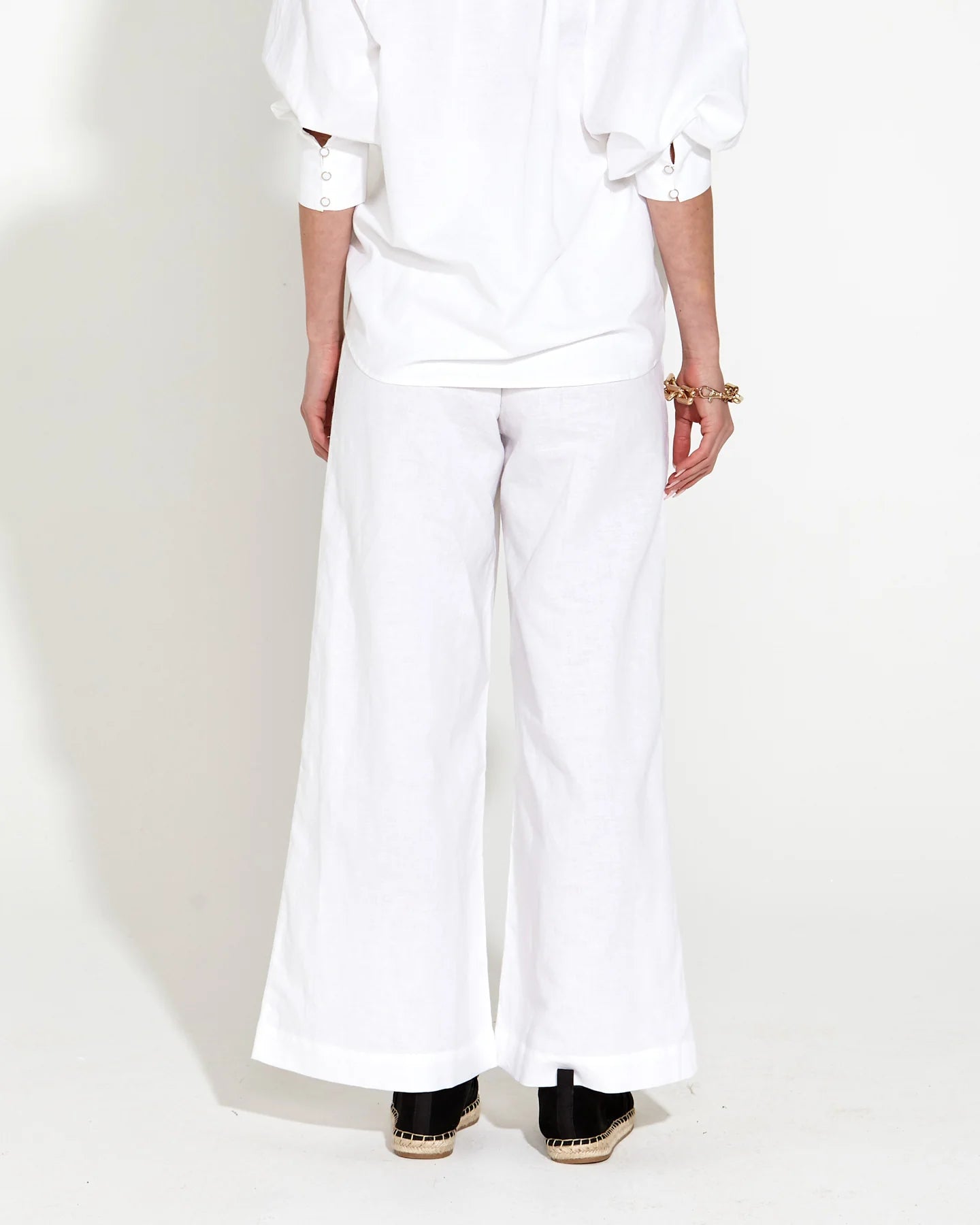 Fate+Becker Heritage Linen Wide Leg Pant - White