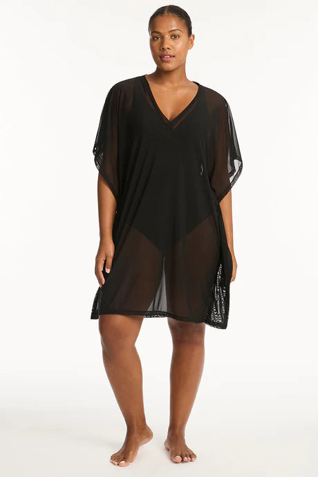 Sea Level/Bond Eye Kaftan Mesh in Black