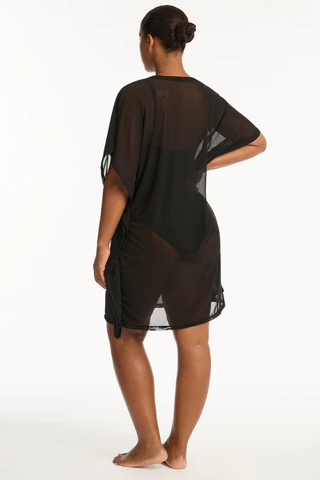 Sea Level/Bond Eye Kaftan Mesh in Black