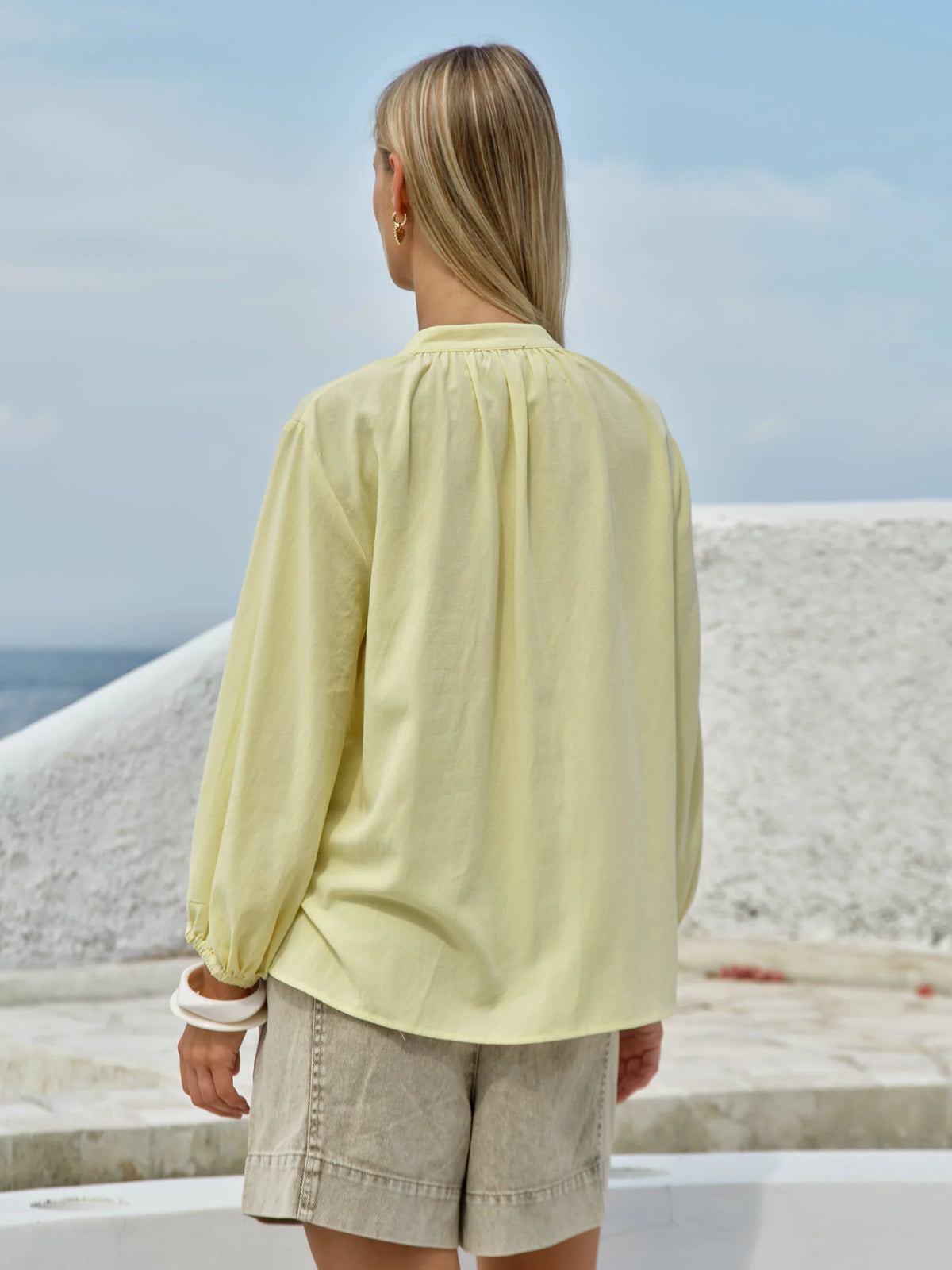 Fate & Becker Shae Split Neck Blouse