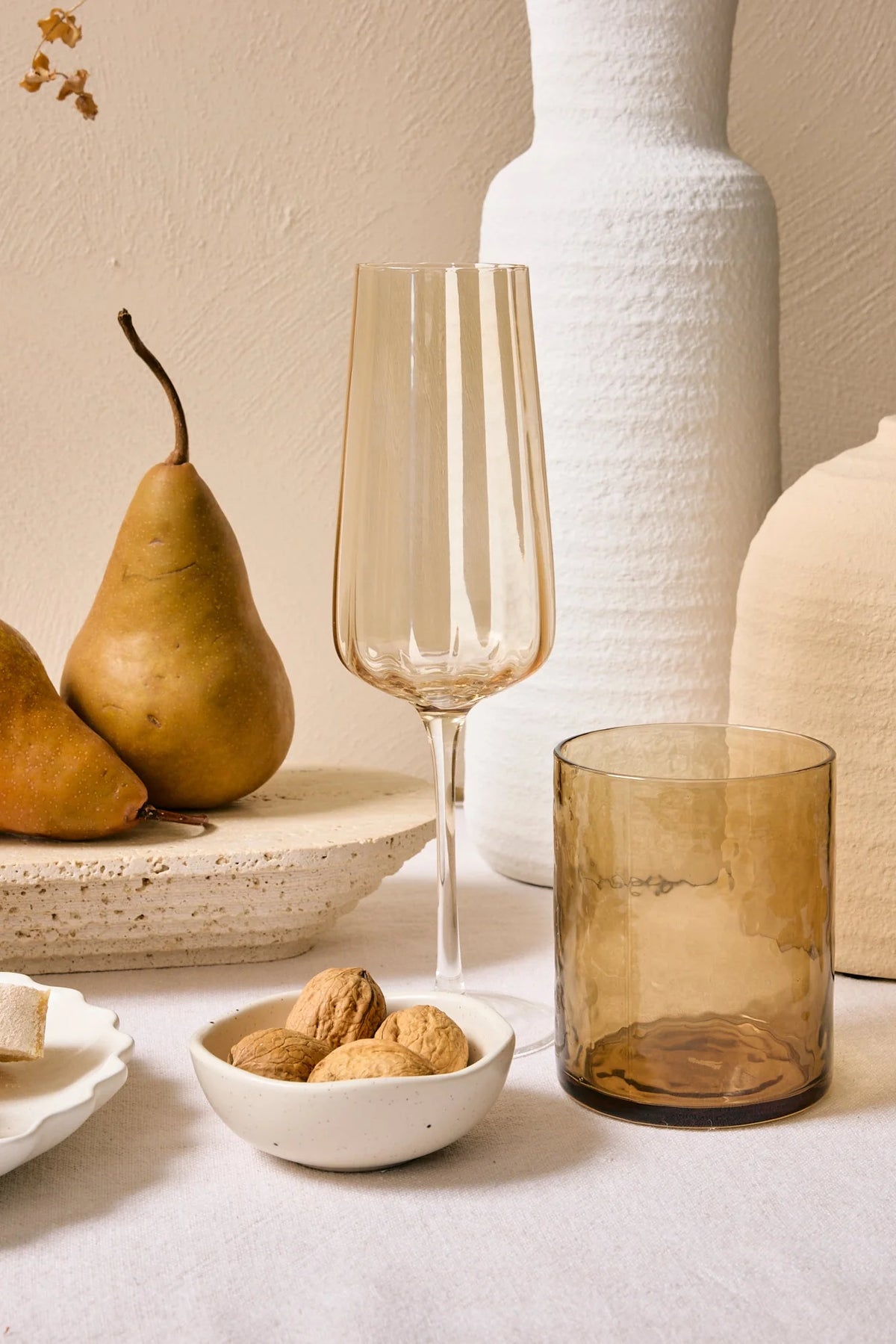 Willow & Mae Ripple Light Amber Champagne Flute