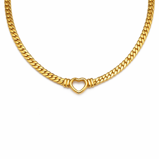Me The Label Heart Choker Necklace in Gold