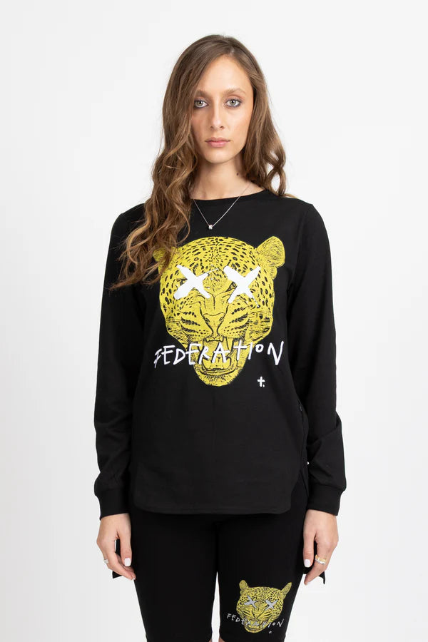 Federation LS Scallop Tee - Leopard