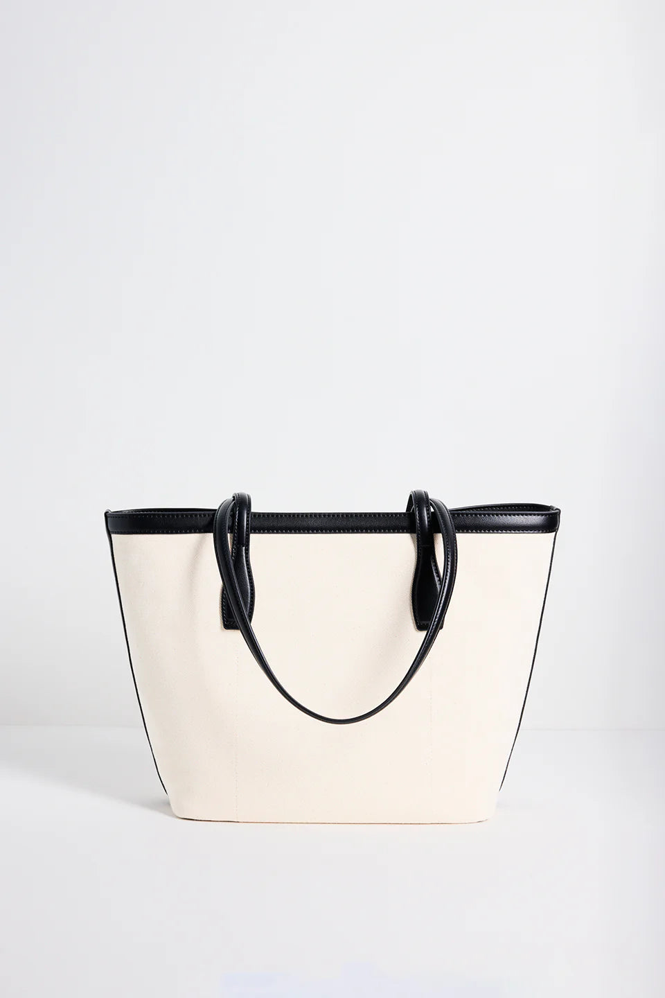 Among The Brave Natural Canvas Black Trim Tote Bag