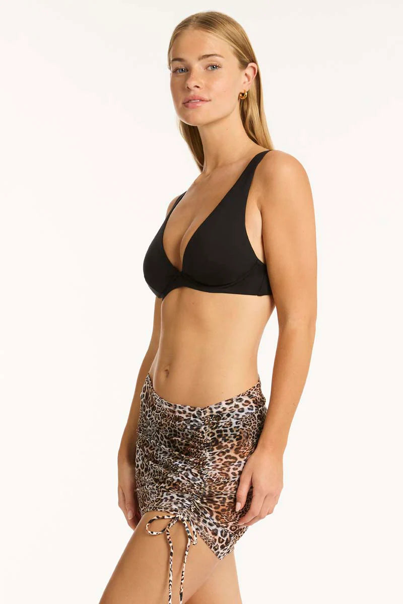 Sea Level Congo Drawstring Mini Mesh Skirt