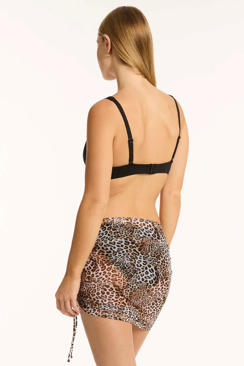 Sea Level Congo Drawstring Mini Mesh Skirt
