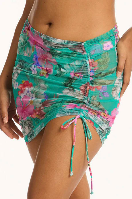 Sea Level Pacifico Drawstring Mini Mesh Skirt