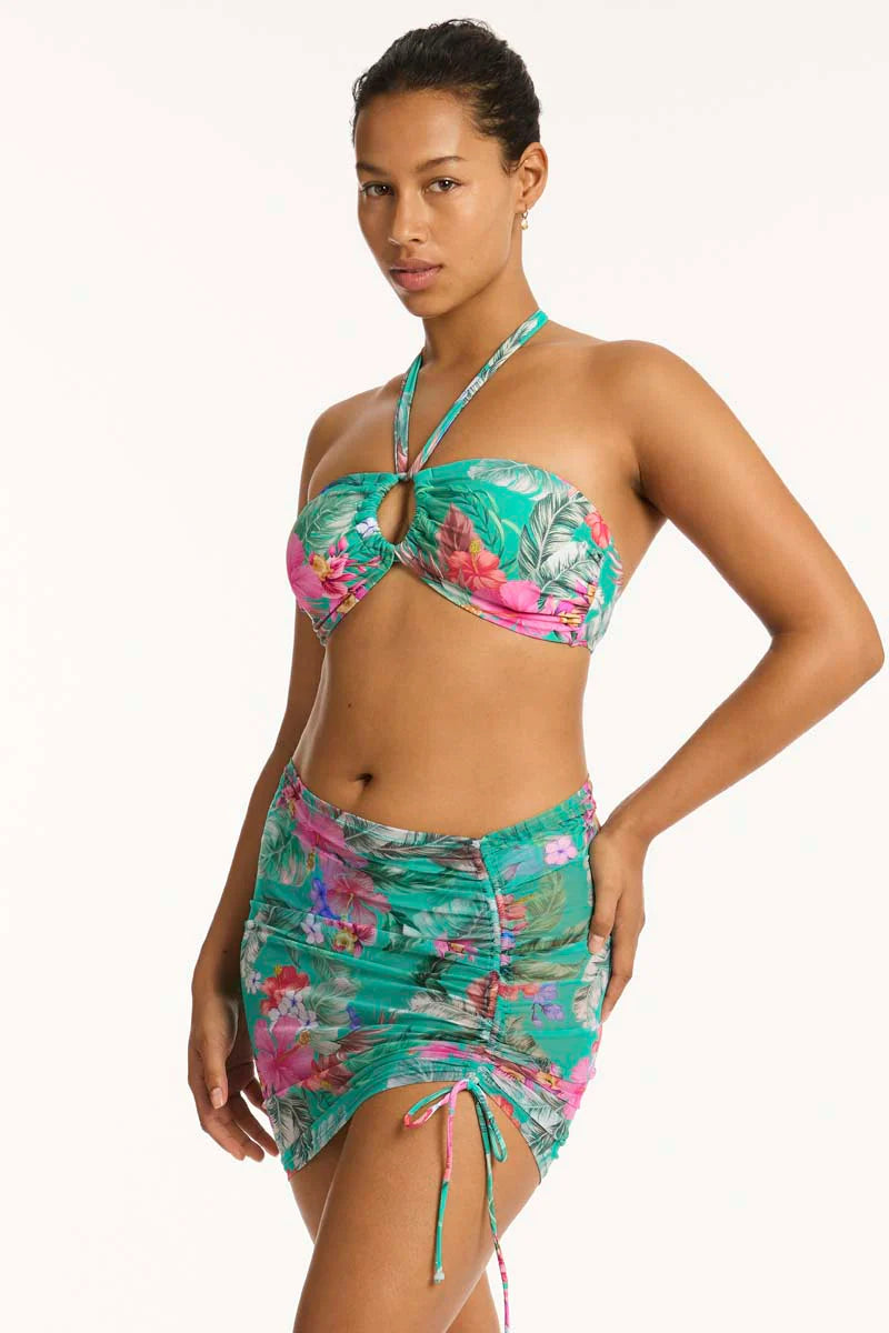 Sea Level Pacifico Drawstring Mini Mesh Skirt