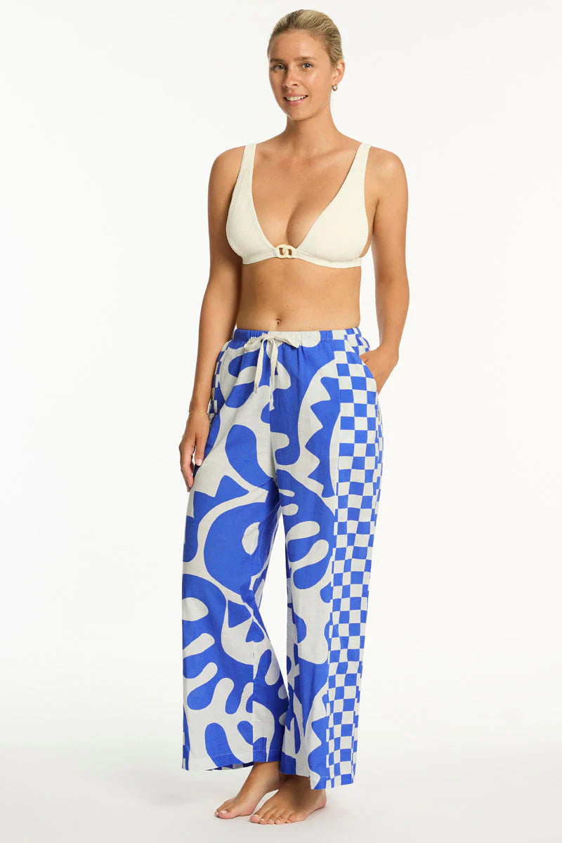 Sea Level Seascape Paneled Pant