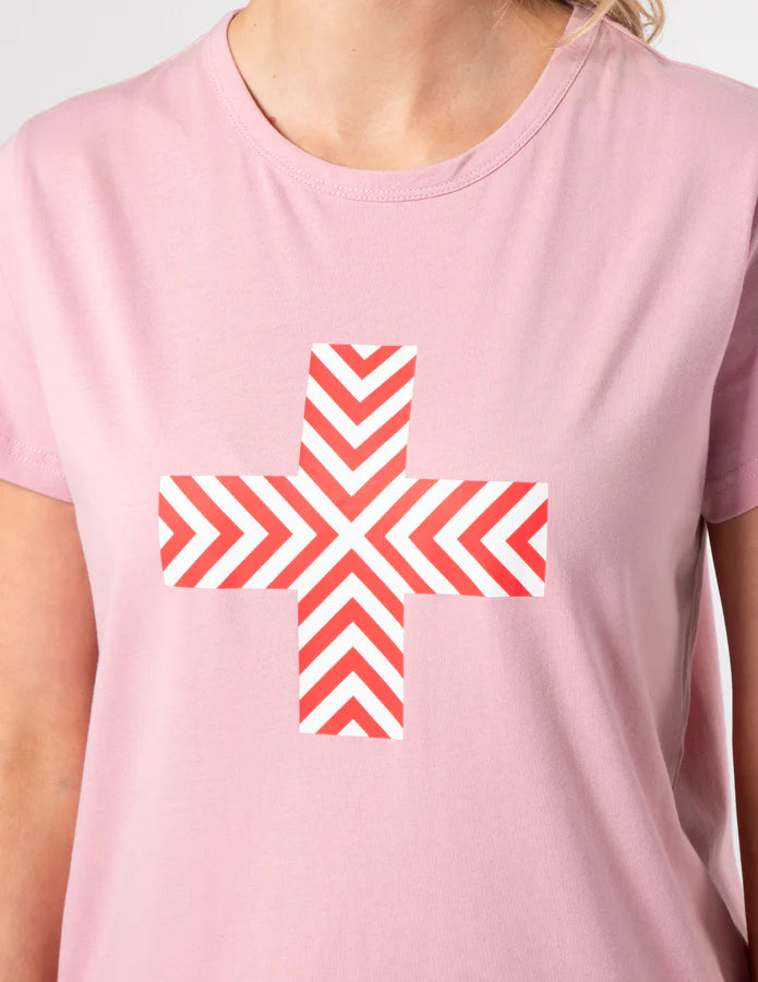 Stella+Gemma T-Shirt - Blush Red Chevron