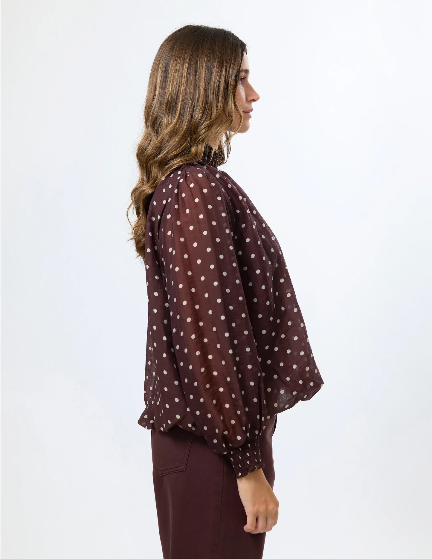Stella+Gemma Sue Blouse Chocolate Spot