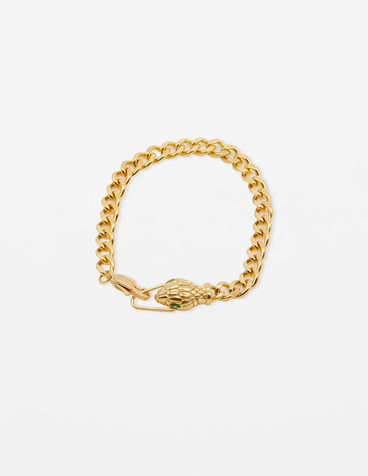 Stella+Gemma Chain With Snake Head Gold Bracelet