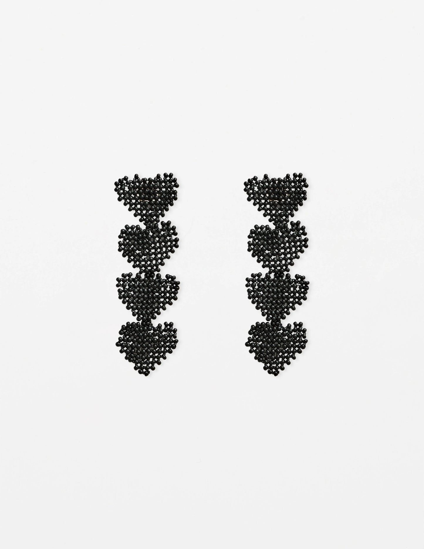 Stella+Gemma Black Bead Heart Earrings