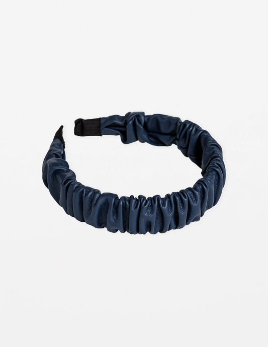 Stella+Gemma Gathered PU Black Headband