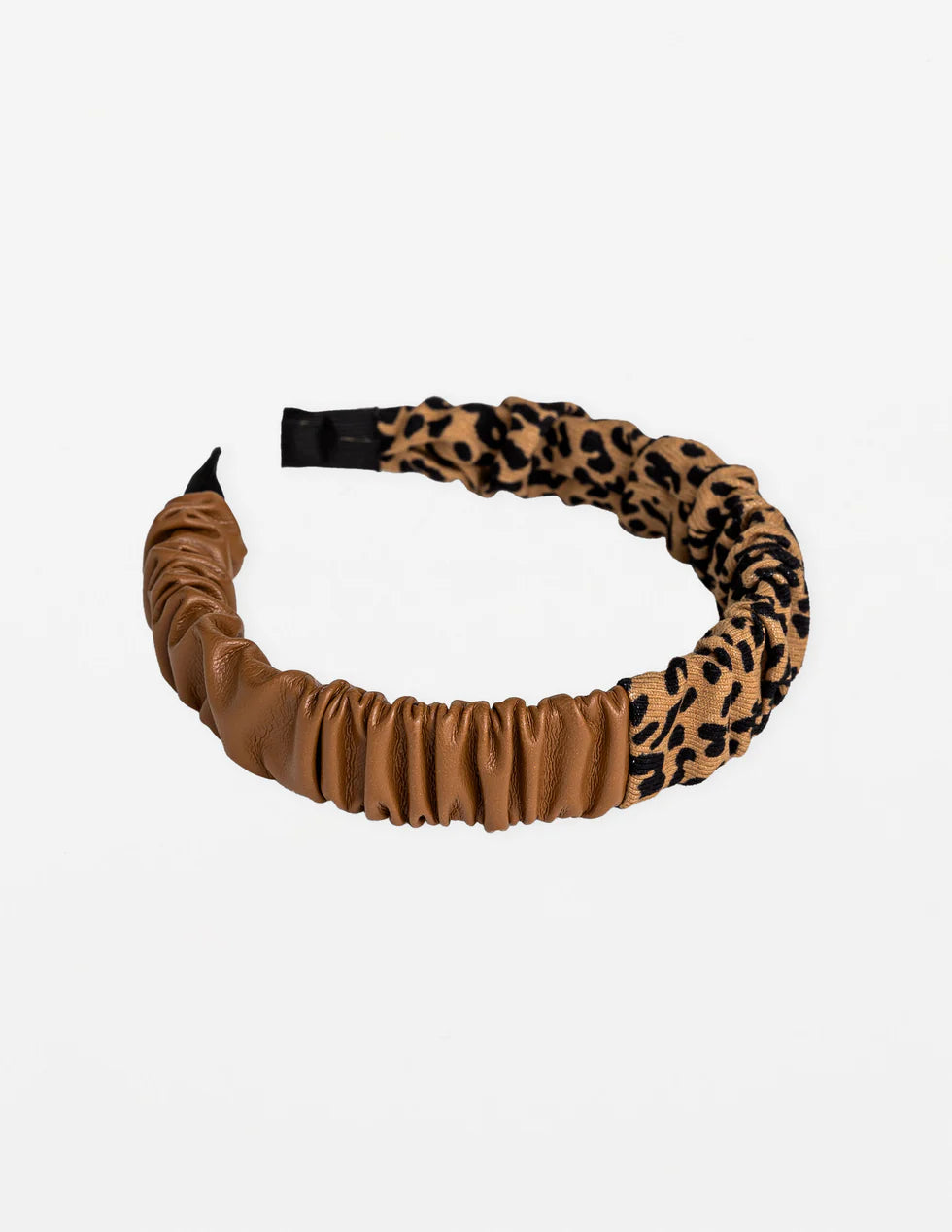 Stella+Gemma Headband PU Leather with Leopard