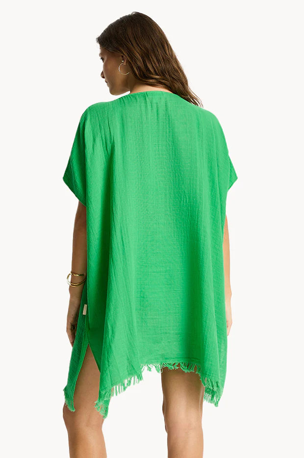 Sea Level Sunset Kaftan in Kelly Green